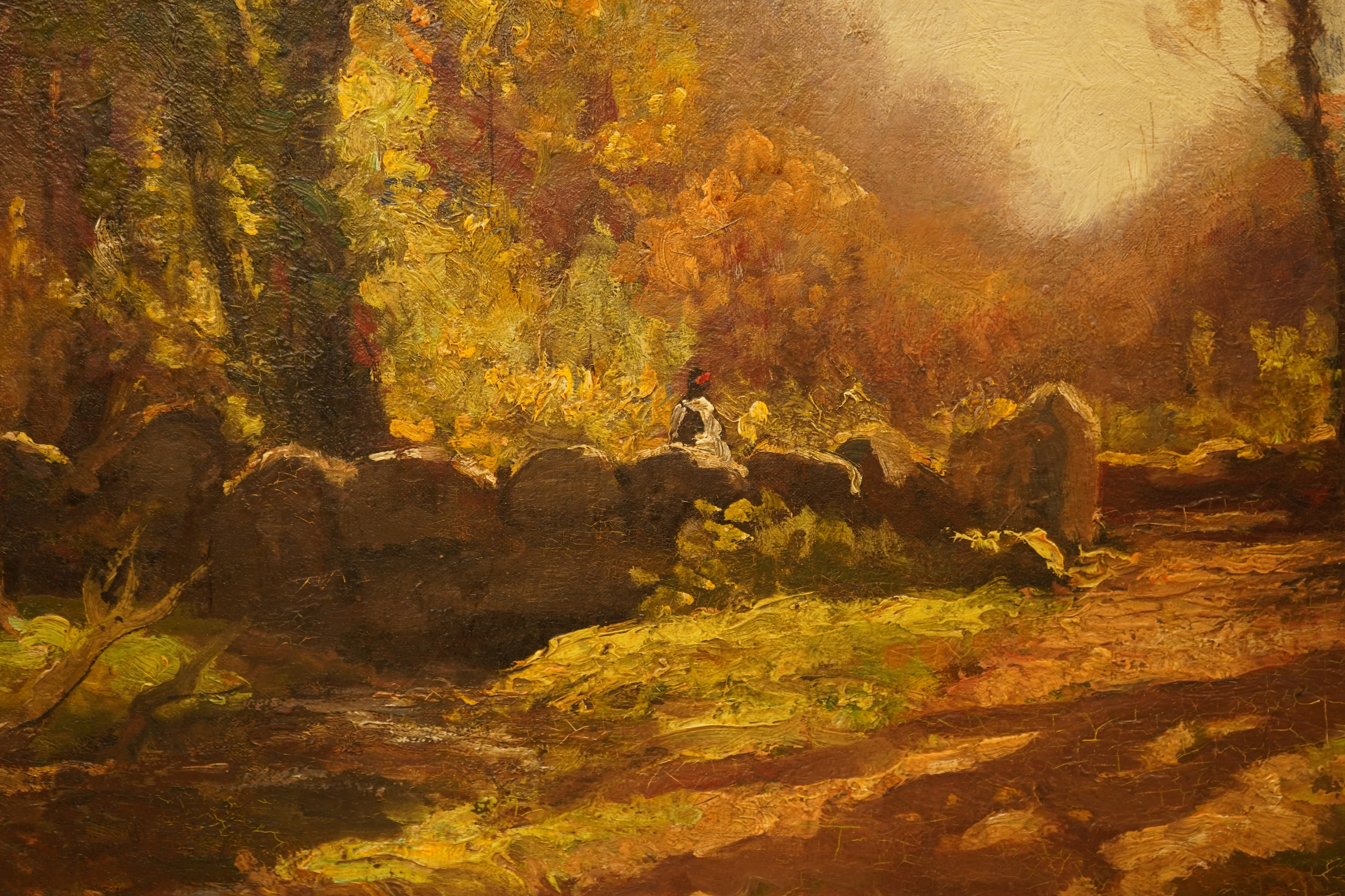 John Noble Barlow (1861-1917), ‘Autumn Lamorna’, signed, oil on canvas, 61 x 81cm, ornate gilt frame